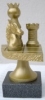 Stein-Plastik Schach   gold