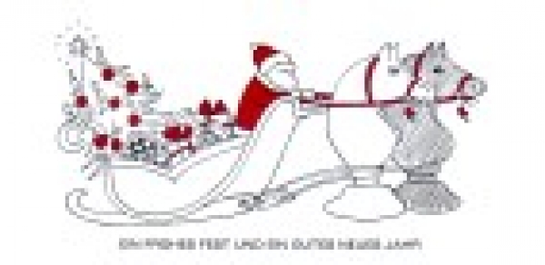 Weihnachtskarte Nikolaus mit Geschenken