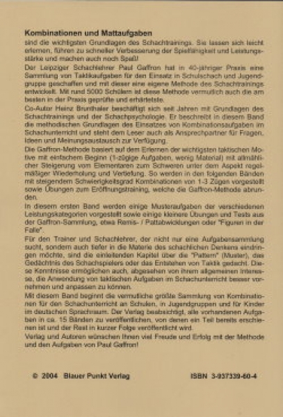 Gaffron, Taktik für Schulschach Band  1  (I)